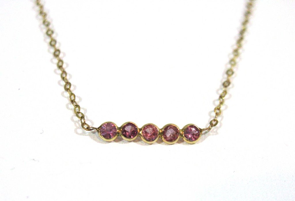 10K GOLD AND PINK SAPPHIRE NECKLACE (1 of 7)