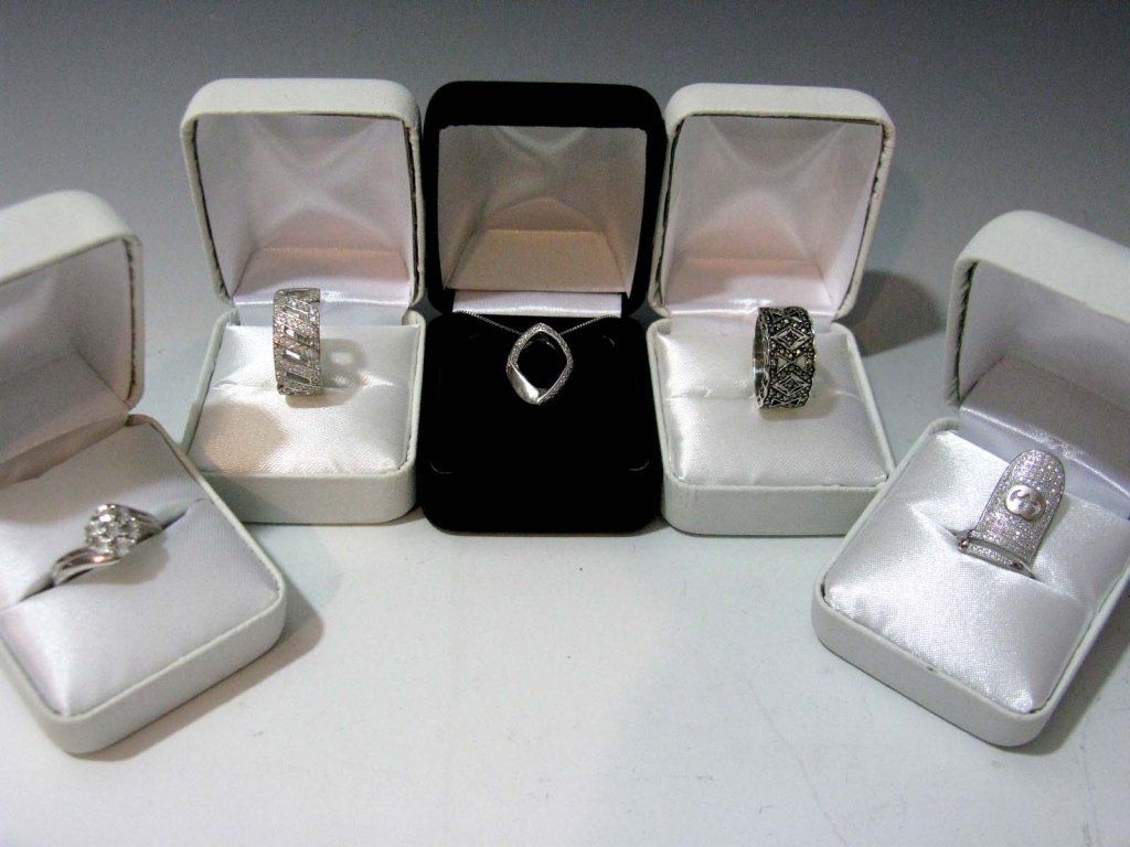 6-PCS STERLING JEWELRY: DIAMONDS & MARCASITE (1 of 4)