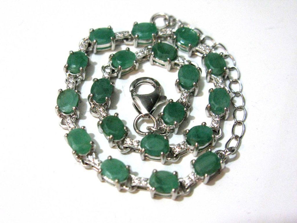 STERLING SILVER AND EMERALD BRACELET (1 of 3)