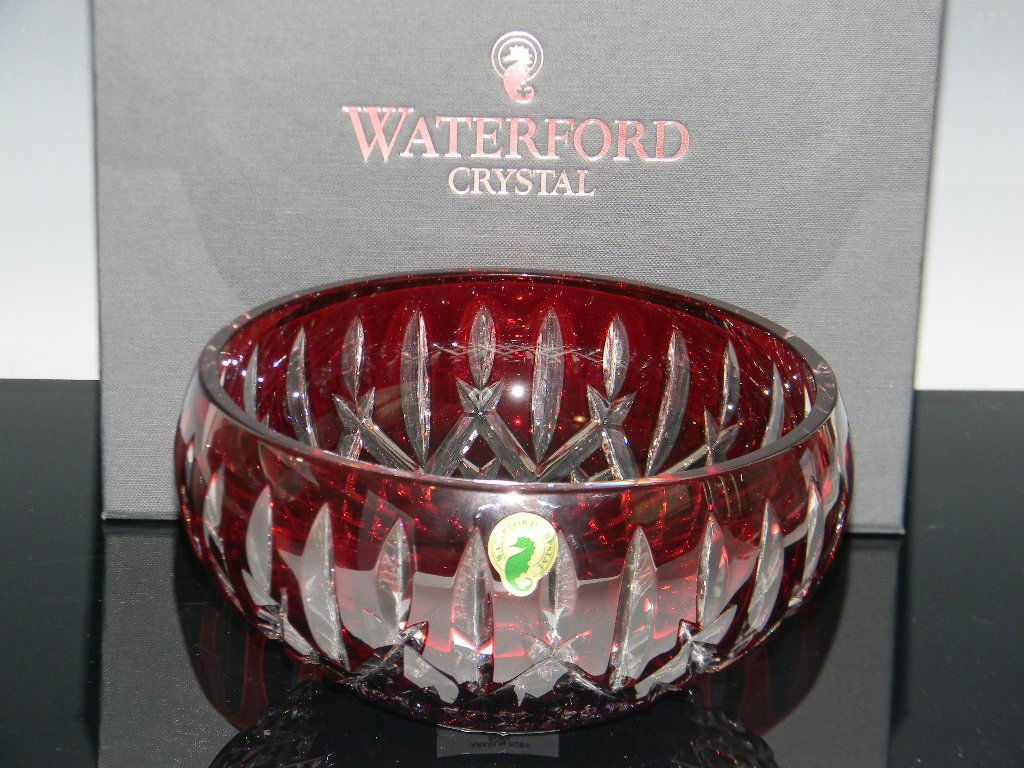 WATERFORD CRYSTAL ARAGLIN RUBY RED CENTER BOWL (1 of 8)