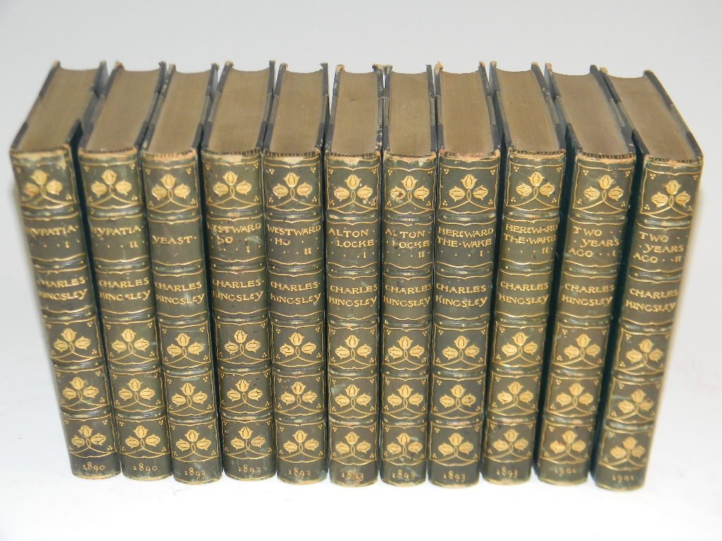CHARLES KINGSLEY 11 VOLUMES FINE BINDING 1890-93 (1 of 4)