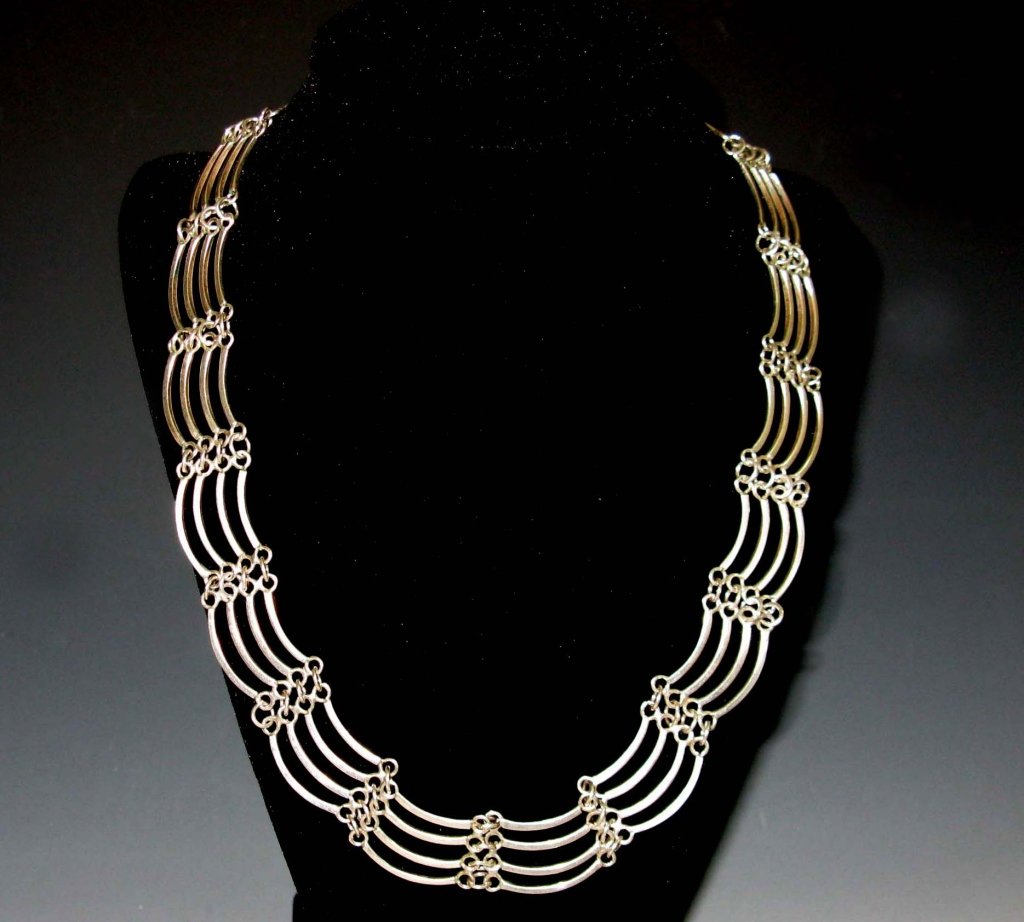 SIGNED TAXCO STERLING LINK NECKLACE (1 of 4)