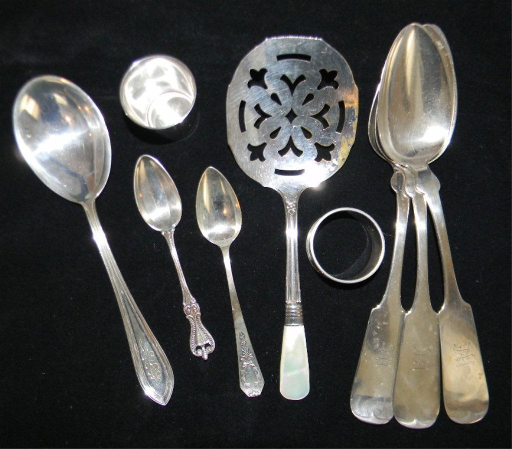 19TH AMERICAN COIN & STERLING SILVER SERVING PIECE (1 of 10)