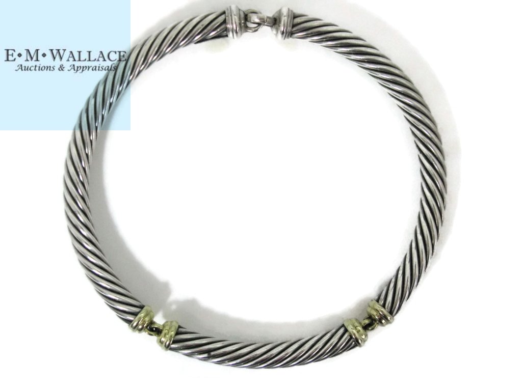 DAVID YURMAN CHOKER NECKLACE STERLING & 14K GOLD (1 of 5)