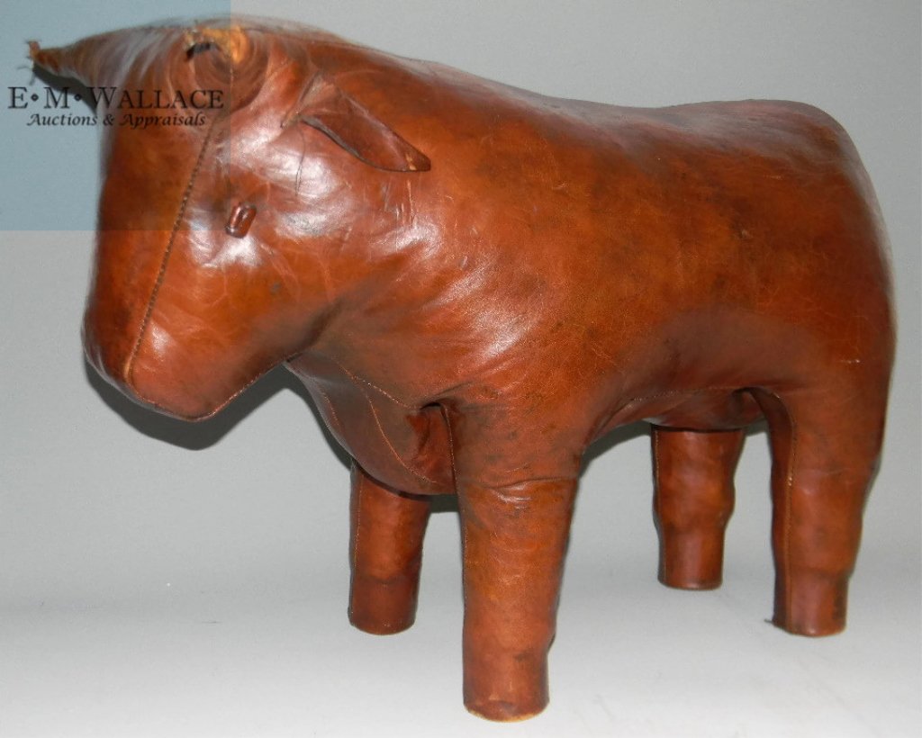 DIMITRI OMERSA LEATHER BULL FOOTSTOOL - LARGE (1 of 10)