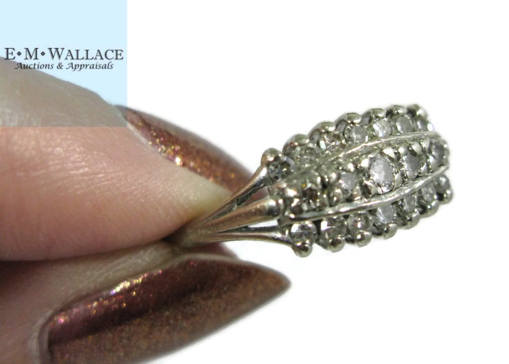 SIGNED 14K WHITE GOLD & MULTI-DIAMOND RING (1 of 6)