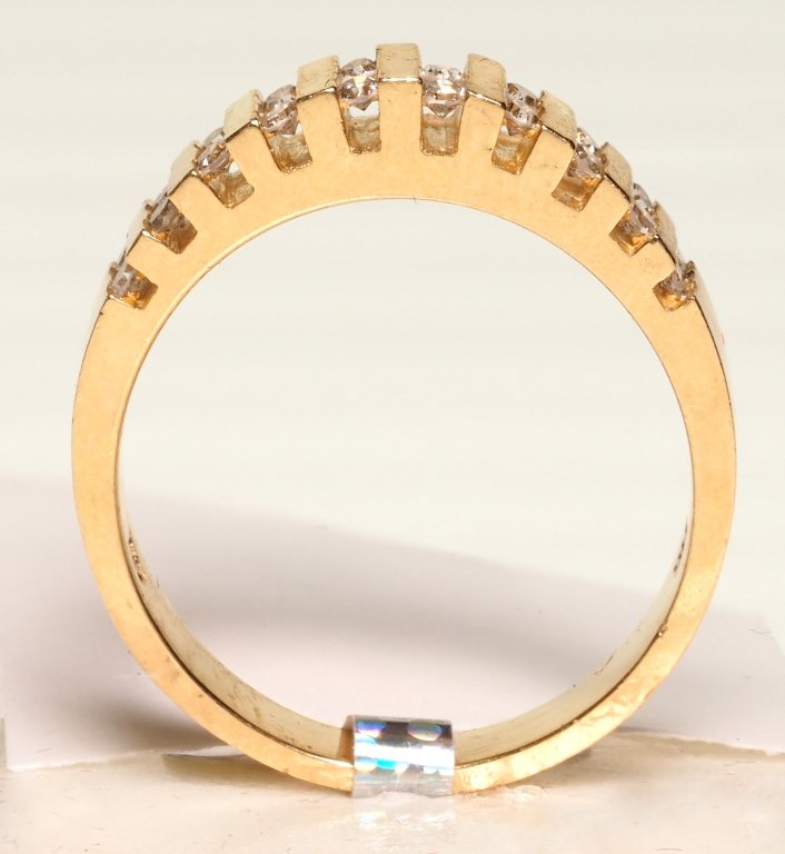 14K YELLOW GOLD AND CHANNEL SET DIAMOND RING (1 of 3)