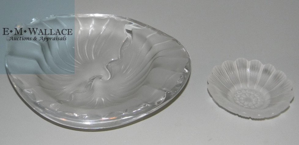 2 @ LALIQUE FRANCE CRYSTAL OPEN BOWLS (1 of 7)