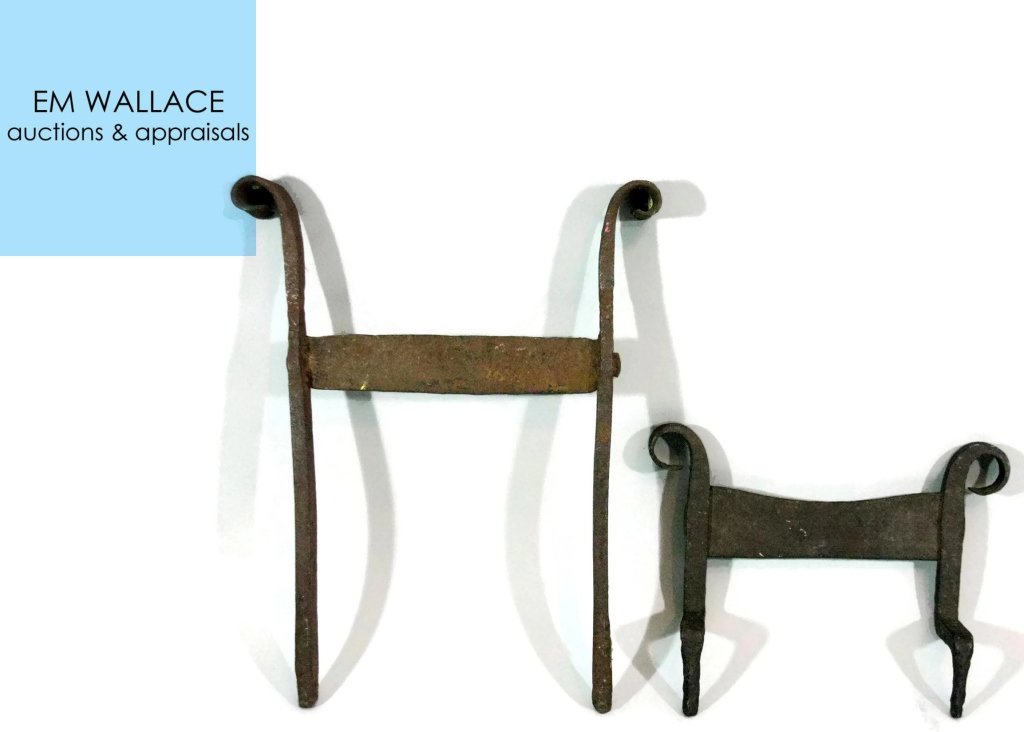 2@ 18TH C. CAST & WROUGHT IRON BOOT SCRAPES (1 of 8)