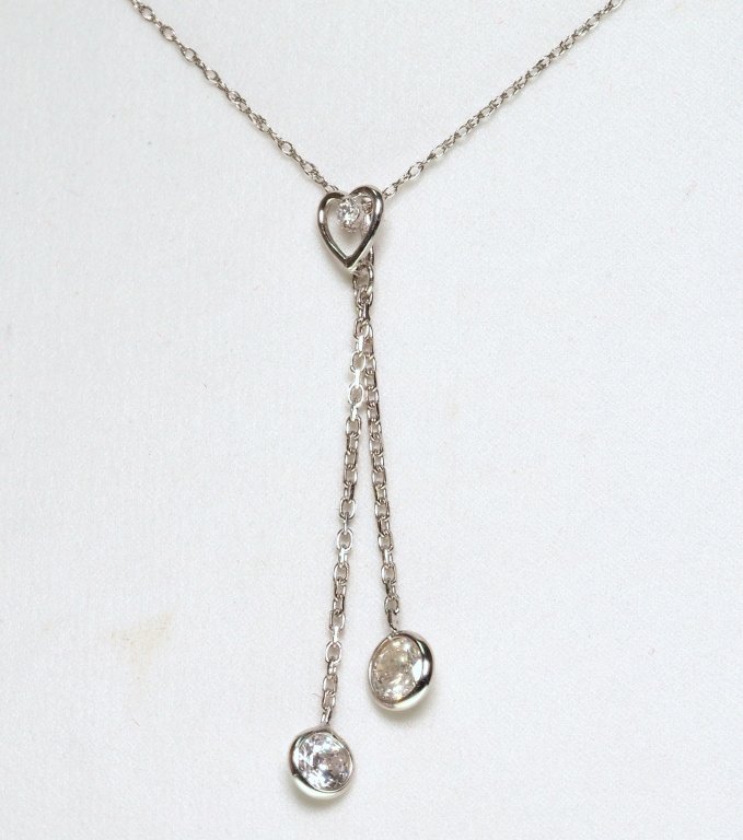 14K WHITE GOLD PENDANT NECKLACE W/ DIAMONDS (1 of 3)