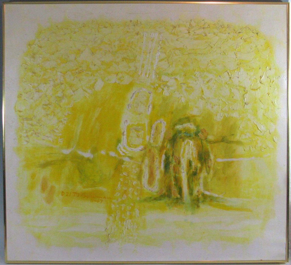 RICHARD BOWMAN ABSTRACT OIL ON CANVAS 1967 (1 of 7)