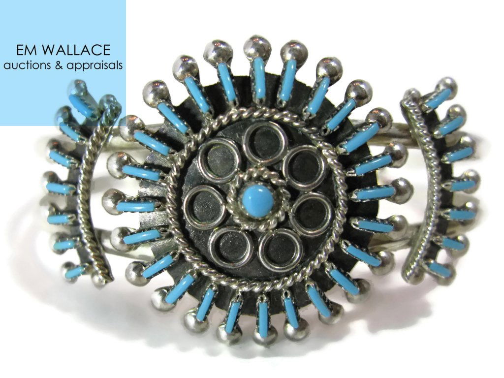 ZUNI PHILANDER GIA PETIT POINT TURQUOISE CUFF (1 of 5)