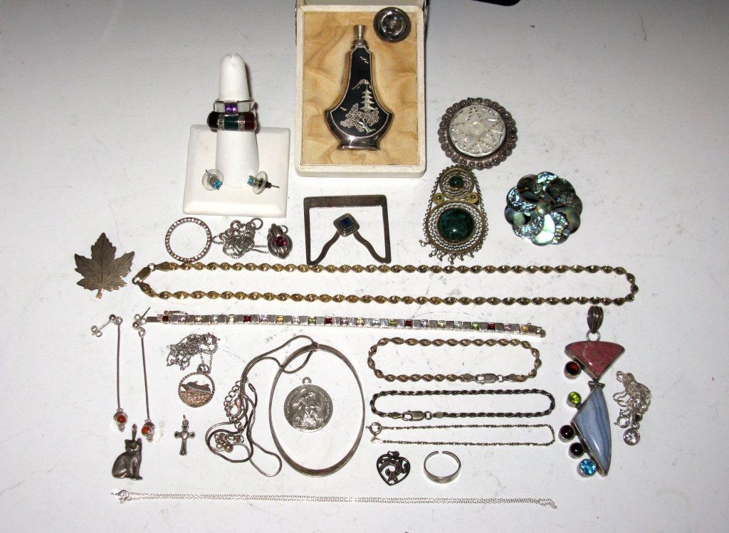 STERLING JEWELRY LOT- TAXCO, CUSTOM & GEMSTONES (1 of 5)