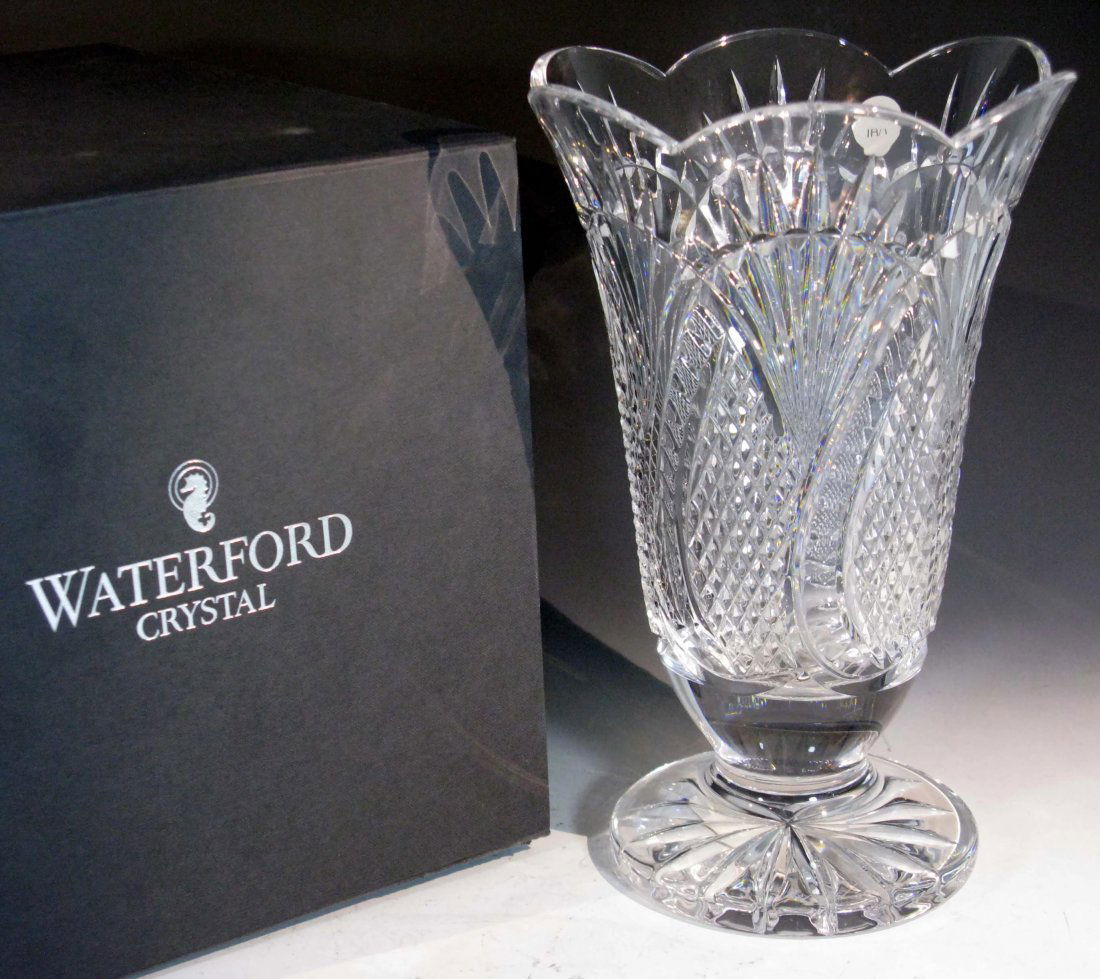 WATERFORD CRYSTAL SEAHORSE VASE SIGNED GERARD TREACY