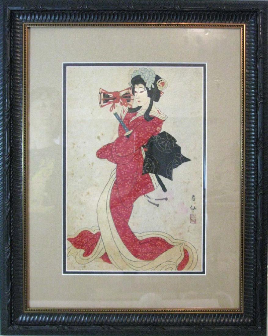 NATORI SHUNSEN JAPANESE KABUKI WOODBLOCK PRINT (1 of 4)