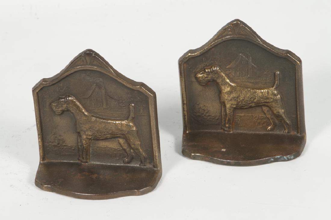 Good Pair Arts & Crafts Brass Dog Book Ends (1 of 3)