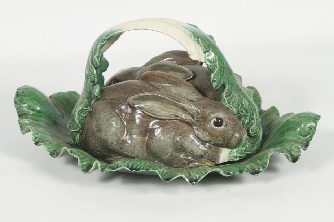 Antique Portuguese Majolica Covered ServingPlatter (1 of 2)