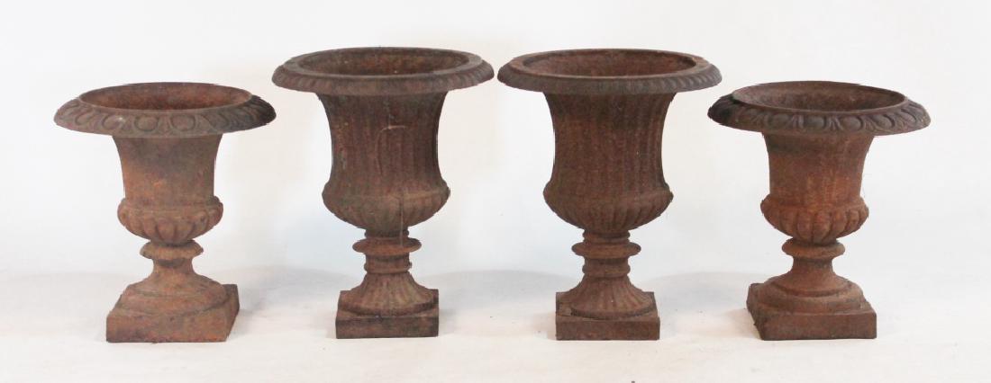 Two Pair Antique Cast Iron Garden Urns (1 of 1)