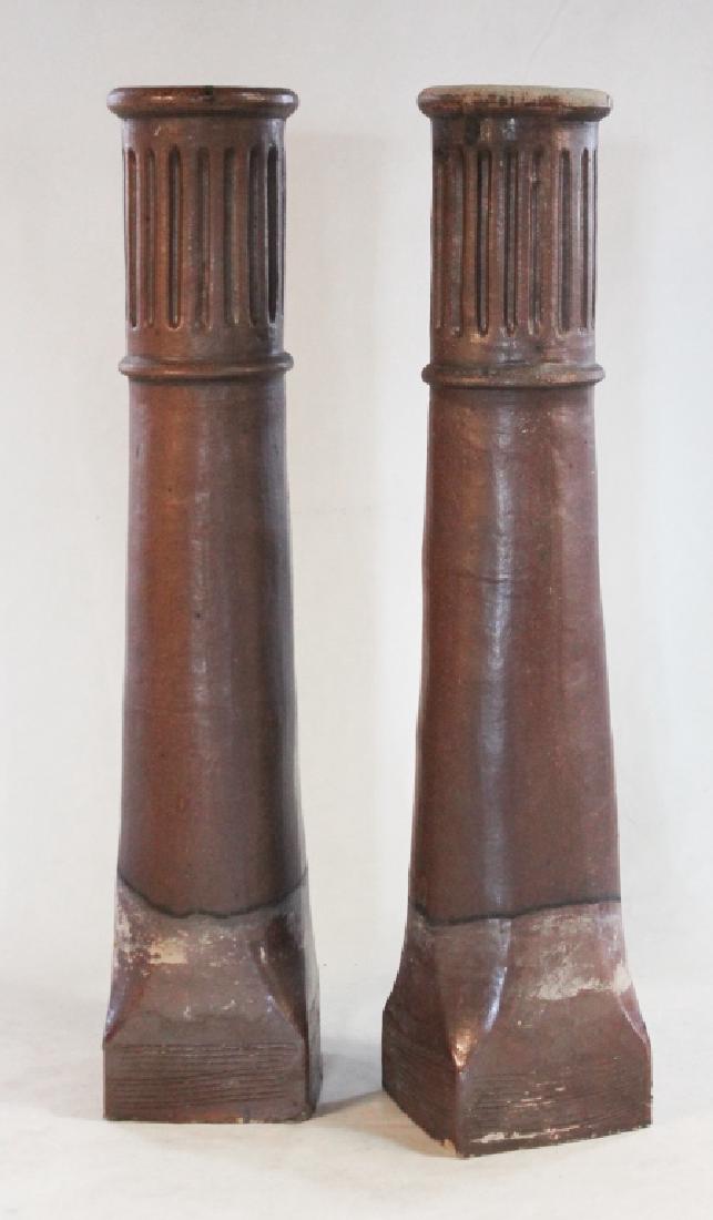 Antique Salt Glazed Stoneware Chimney Toppers (1 of 1)