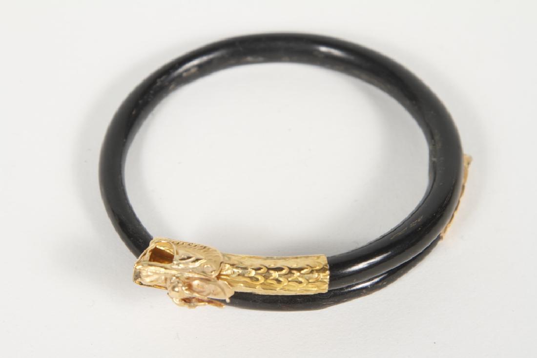 Ladies Art Deco Chinese Gold & Horn Bracelet (1 of 1)