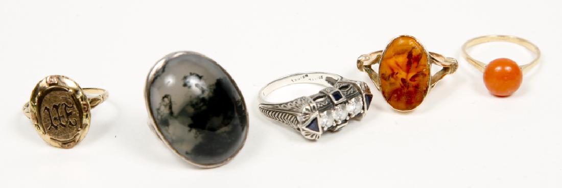Five Antique & Vintage Ladies Gold & Silver Rings (1 of 1)