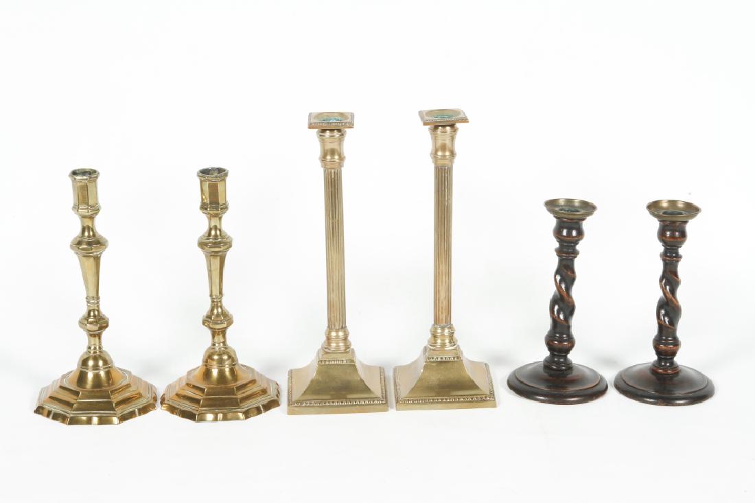 Collection Antique British Brass Candle Sticks (1 of 1)