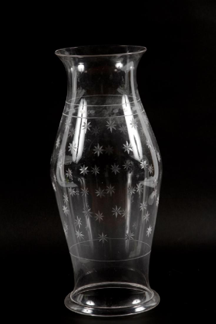 Neoclassical Blown & Etched Glass Hurricane Shade (1 of 1)