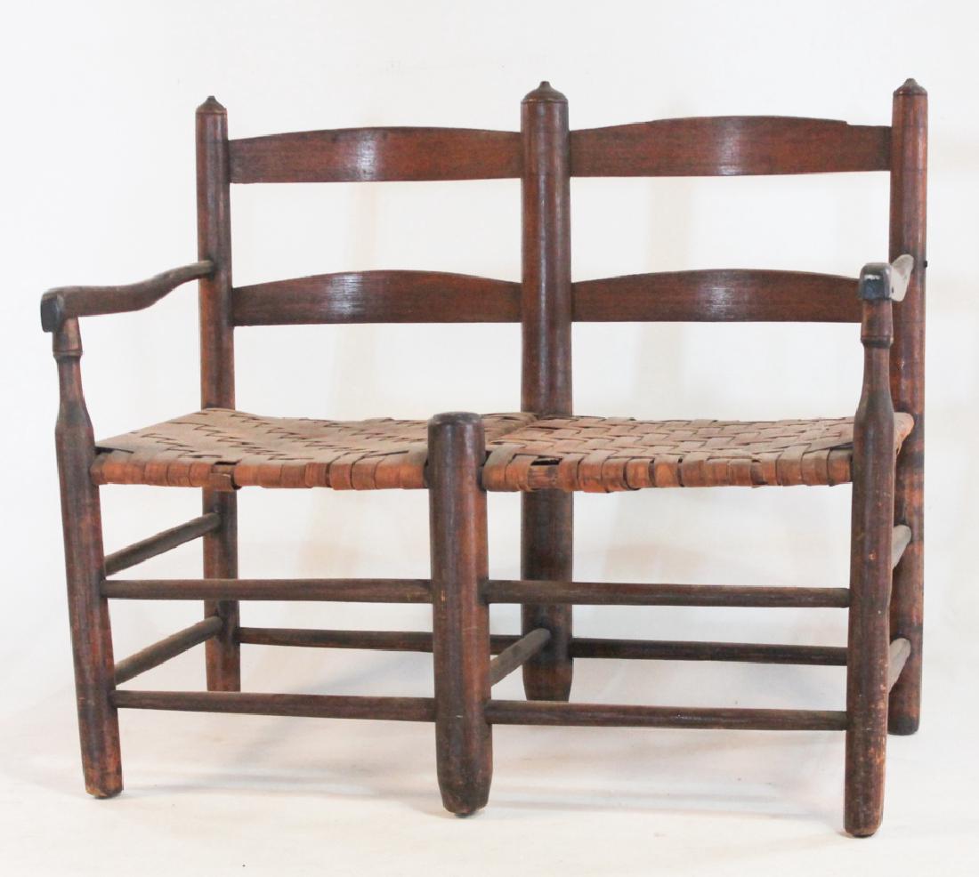 Mixed Wood Wagon Seat (1 of 1)