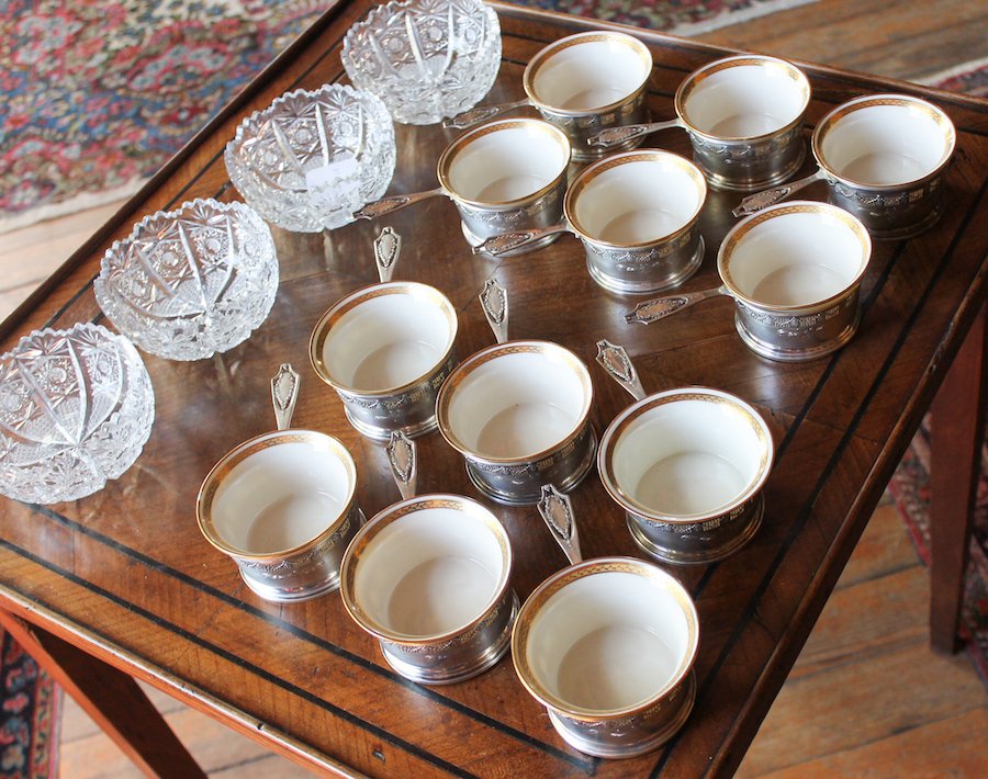 Set Whiting Sterling Ramekin Holders & Ramekins (1 of 4)