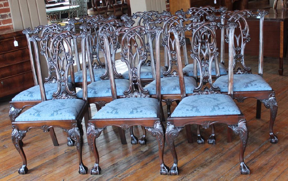 Chippendale Style Carved Mahogany Dining Chairs (1 of 6)