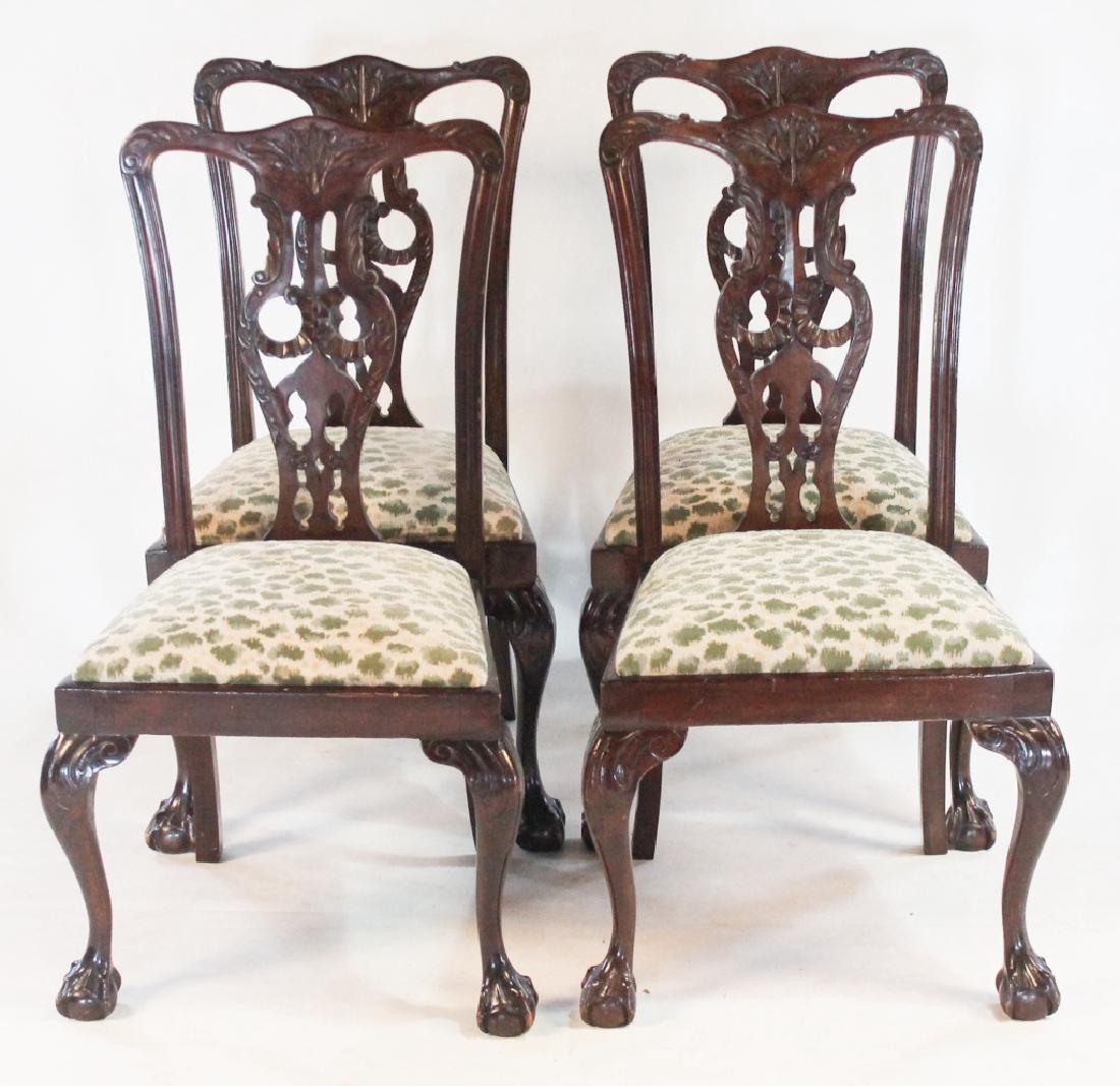 Set Four Chippendale Style Mahogany Side Chairs (1 of 3)