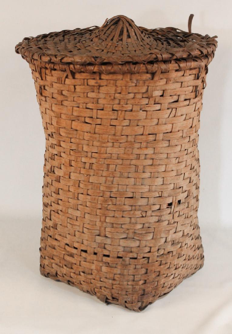 Antique American Split Oak Feather Basket (1 of 1)
