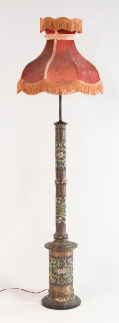 Oriental Bronze Champleve Floor Lamp (1 of 4)