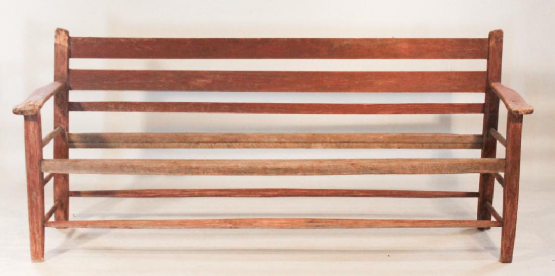 Rare SC Painted Poplar Bench, Hunter or Sutton (1 of 2)