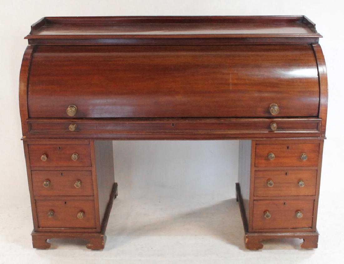 Regency Mahogany Cylinder-Roll Desk (1 of 4)