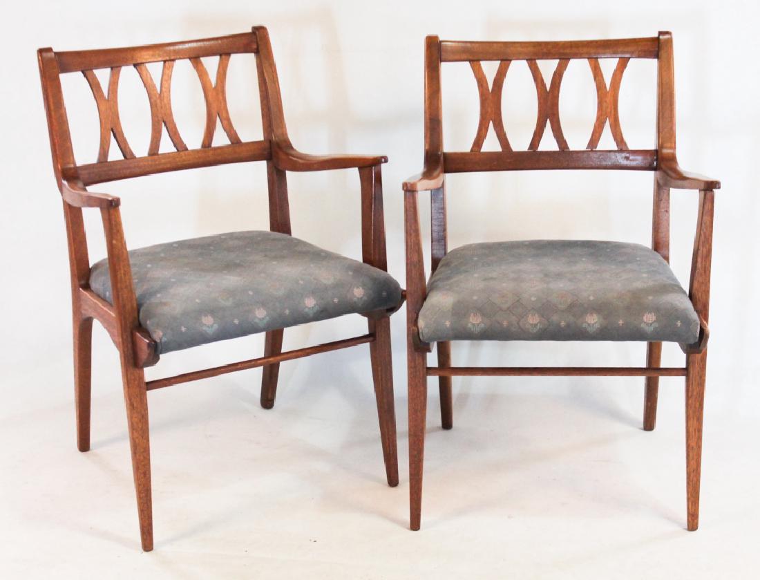 Pair Hollywood Regency Mahogany Arm Chairs (1 of 1)