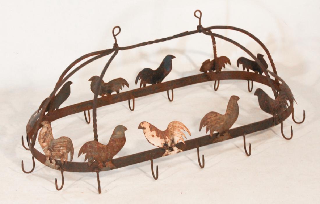 Wrought Iron Folk Art Hanging Meat or Herb Rack (1 of 1)
