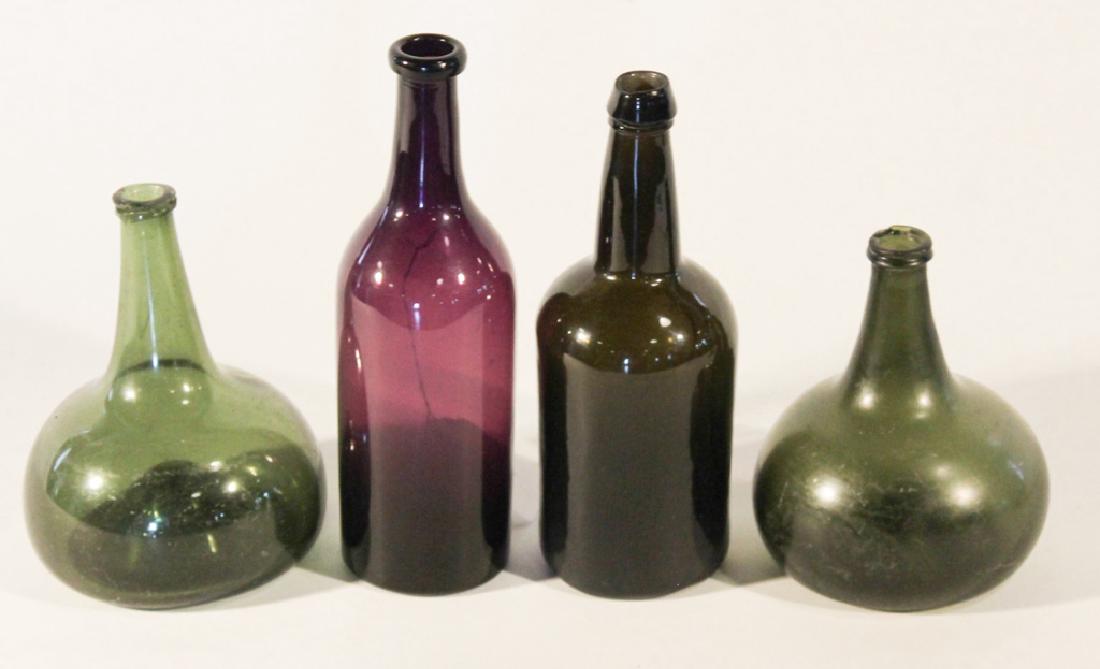 Collection Four Early Blown Glass Bottles (1 of 6)