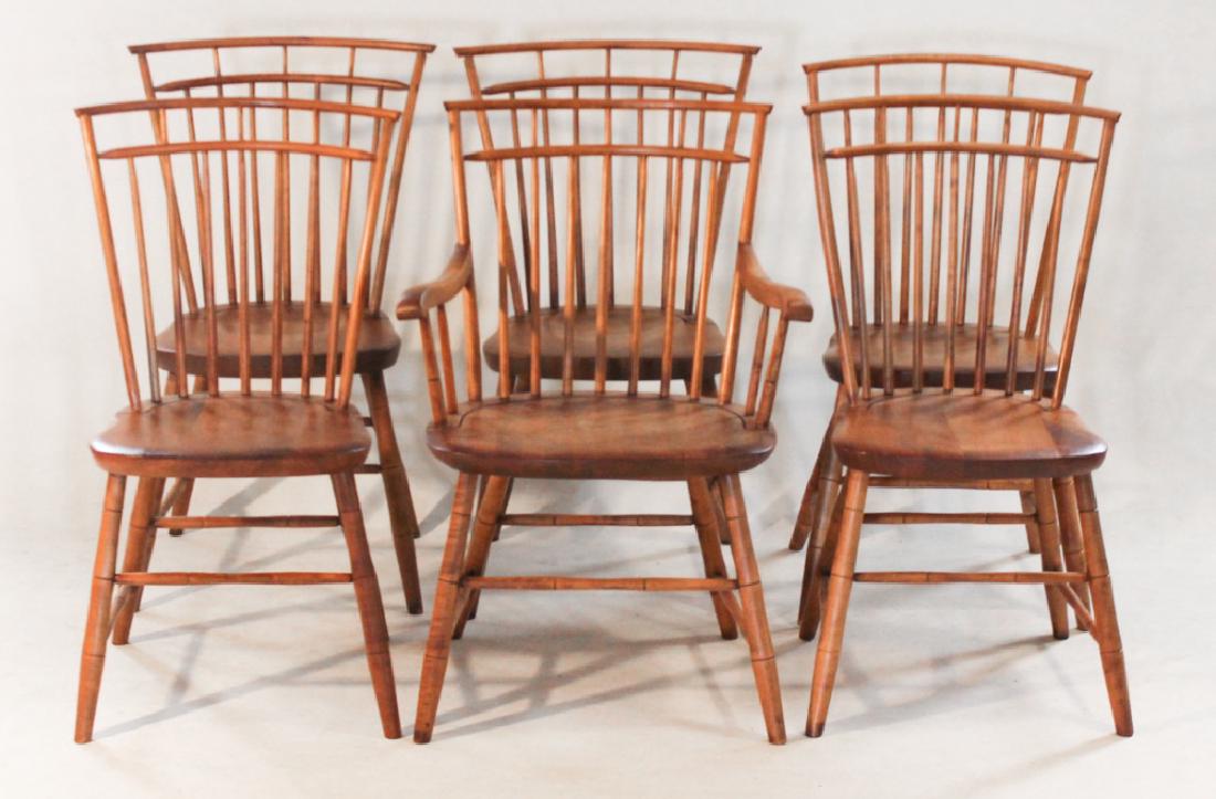 Good Set Custom Turned Maple Windsor Dining Chairs (1 of 2)