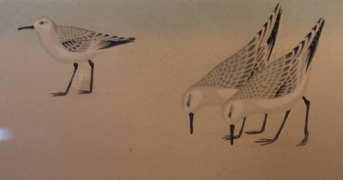 Mid Century Art Deco Watercolor of Shore Birds (1 of 1)