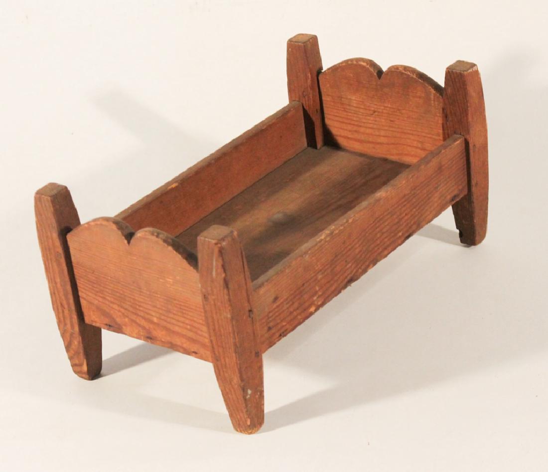 Antique Southern Yellow Pine Pegged Doll Bed (1 of 1)