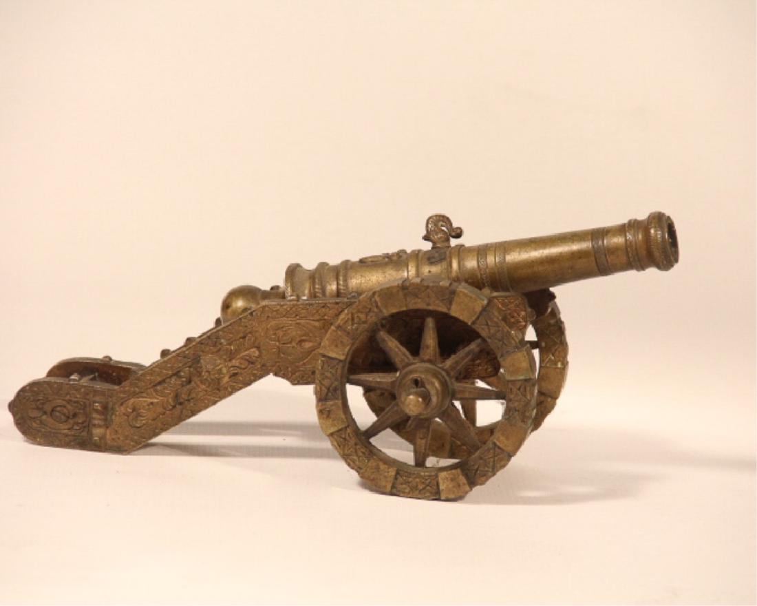 Antique Cast Brass Working Signal Cannon (1 of 2)
