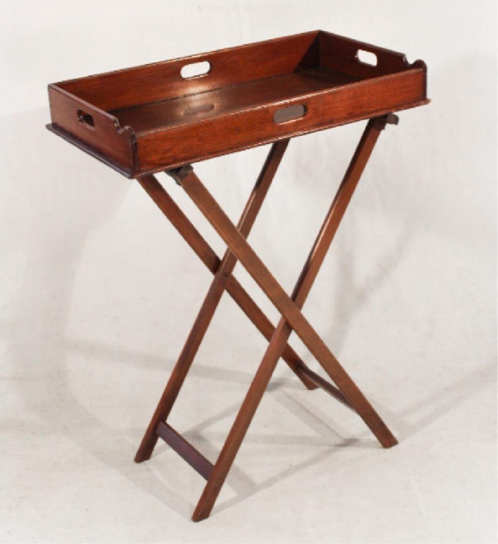 Georgian Mahogany Butlers Tray Atop Stand (1 of 2)