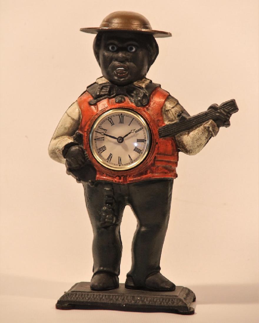 Vintage Cold Painted Cast Iron Automated Clock (1 of 1)