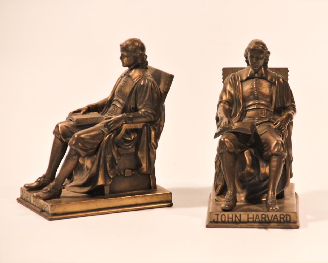 Pair Jennings Brothers Metal John Harvard Bookends (1 of 1)