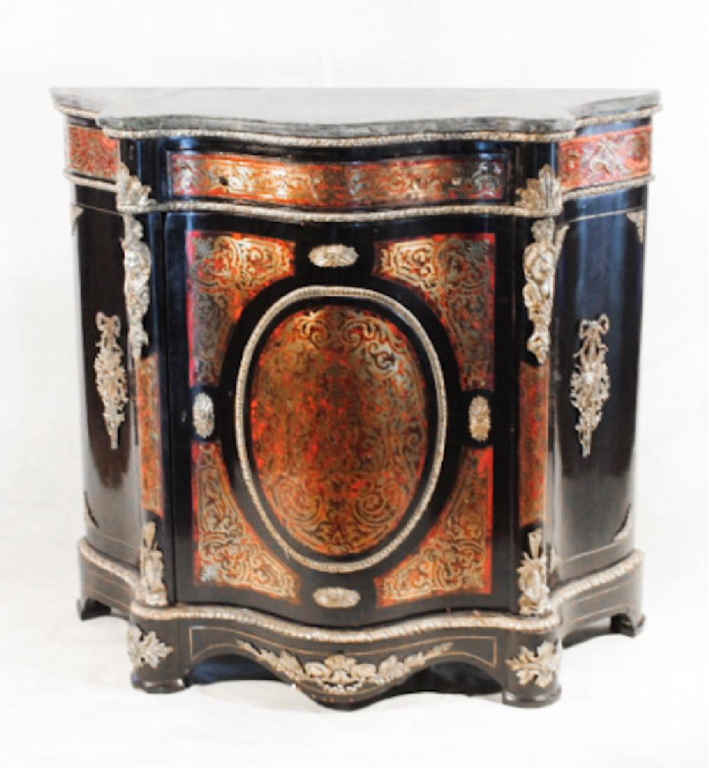 Napoleon III Marble Top Boule Server or Cabinet (1 of 3)
