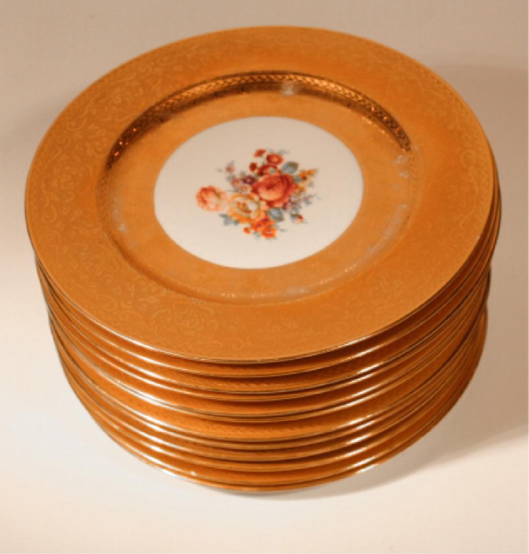 Twelve 22 Kt Gilt Royal Bavarian Dinner Plates (1 of 3)