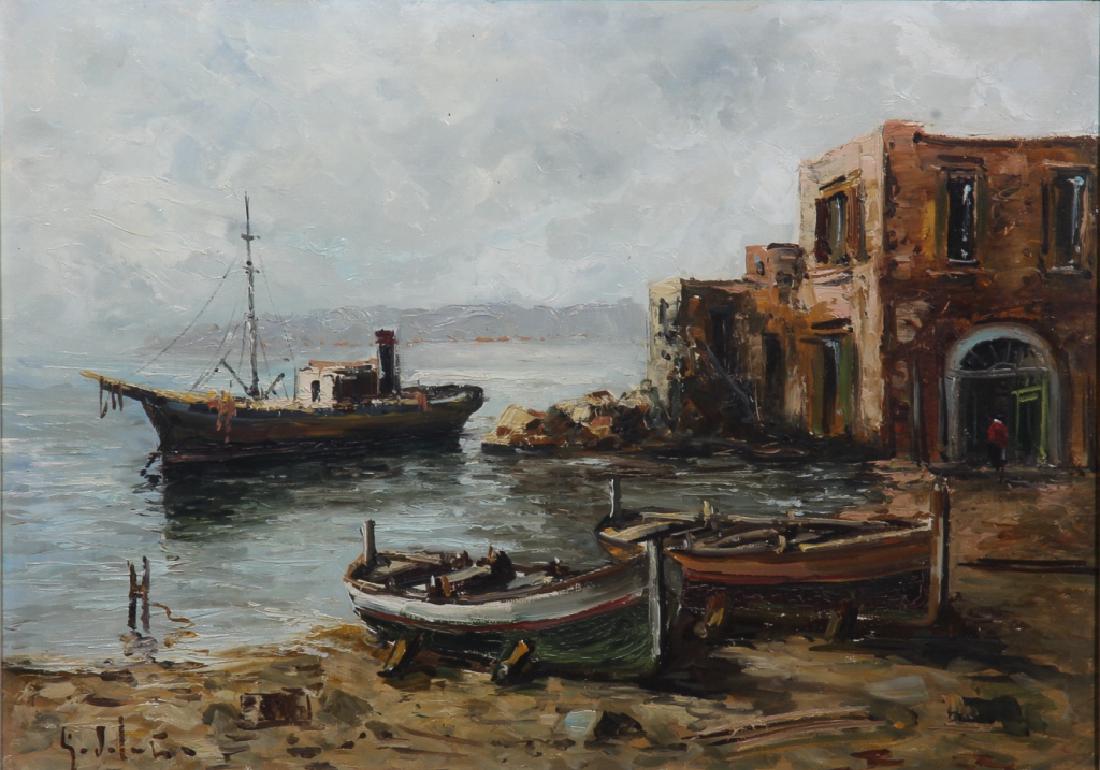 Pair Mid Century Mediterranean School Paintings (1 of 2)