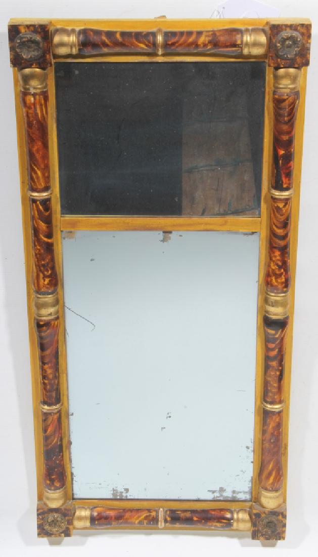 American Classical Grain Painted Giltwood Mirror (1 of 1)