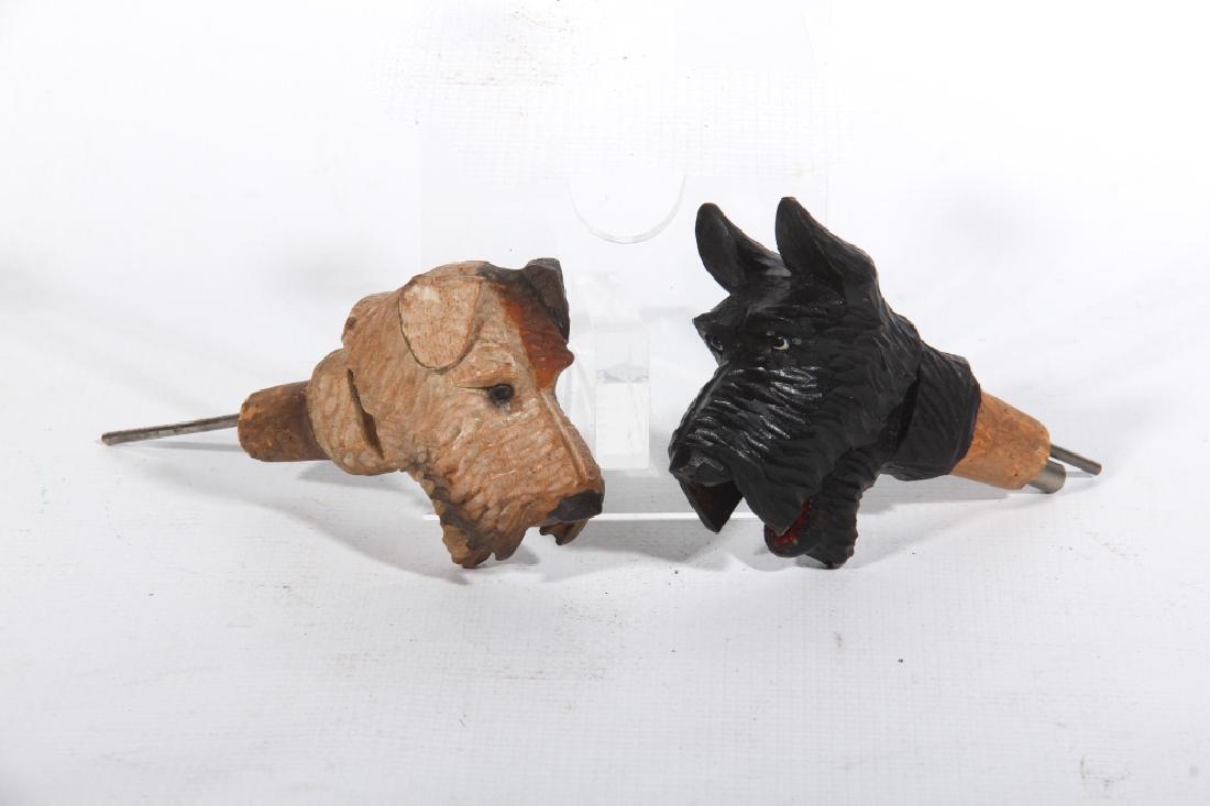 Two Derose Wood Dog Bottle Stoppers / Pourers (1 of 1)